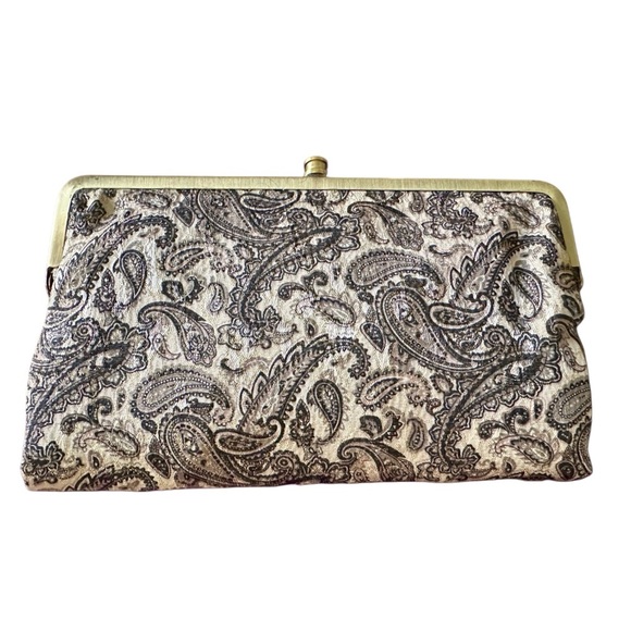 Source Unknown Handbags - Paisley Tapestry Clutch Bag / Wallet With Gold shimmer